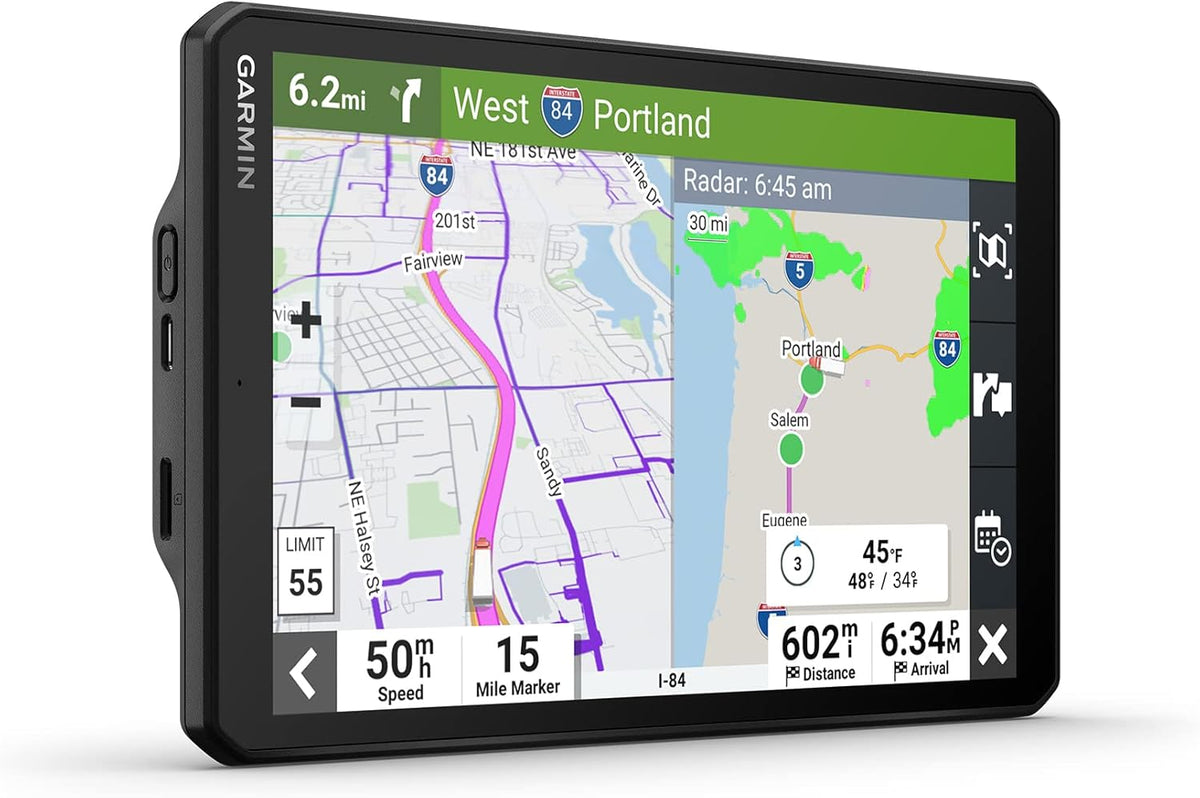 Garmin dezl OTR810, Large 8' GPS Navigator, Custom Truck Routing, High-Res Birdseye Satellite Imagery, Truck & Trailer Services Directory, Black