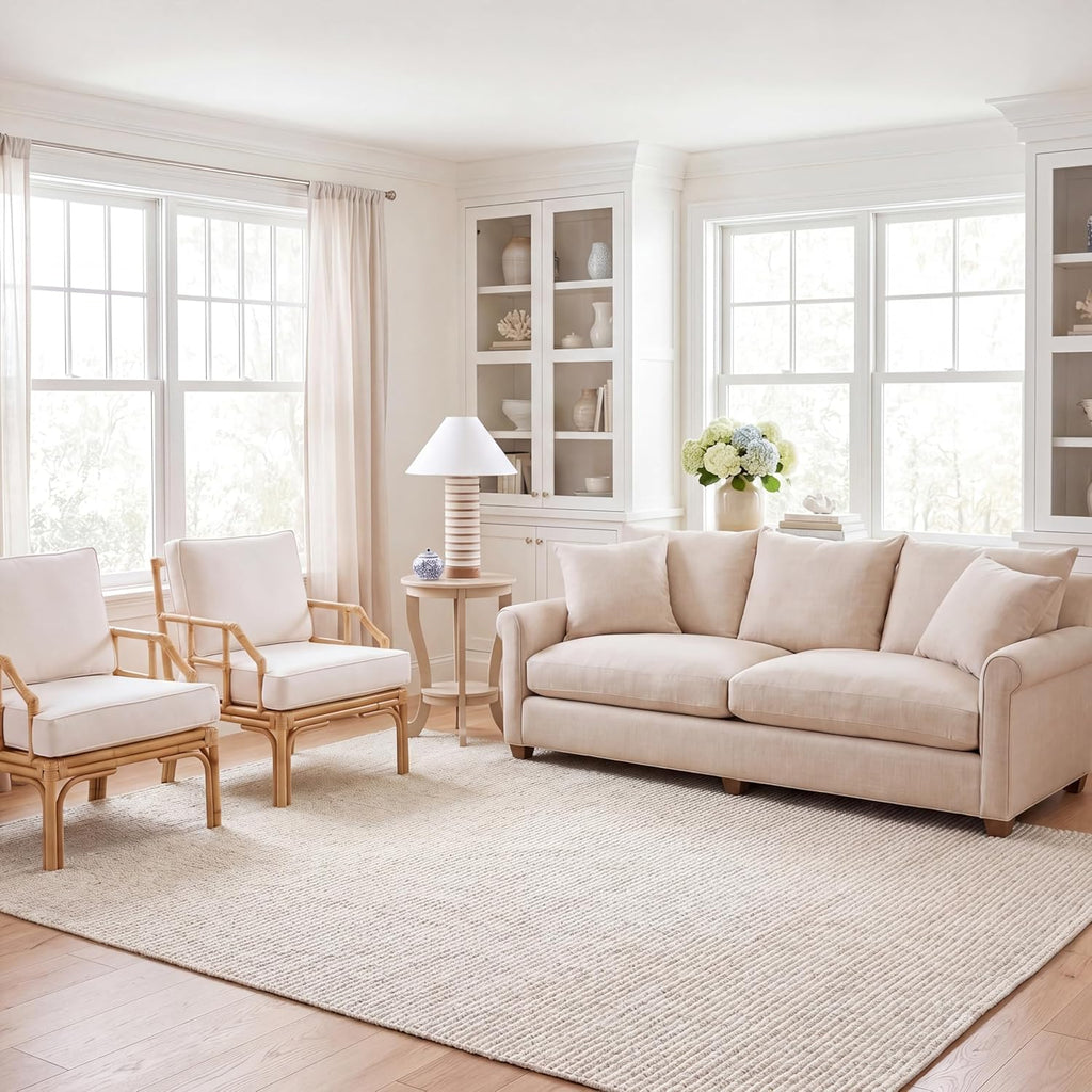 SAFAVIEH Natural Fiber Collection Area Rug - 9' x 12', Ivory, Handmade Farmhouse Jute, Ideal for High Traffic Areas in Living Room, Bedroom (NF730A)