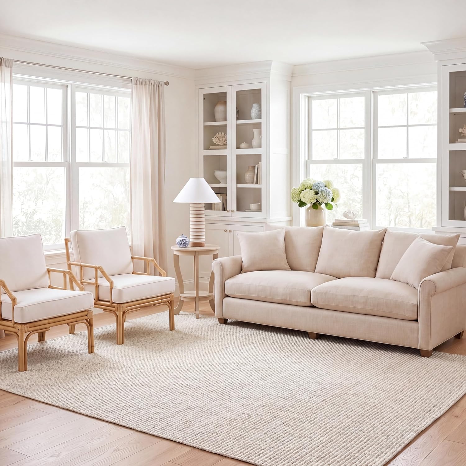 SAFAVIEH Natural Fiber Collection Area Rug - 9' x 12', Ivory, Handmade Farmhouse Jute, Ideal for High Traffic Areas in Living Room, Bedroom (NF730A)