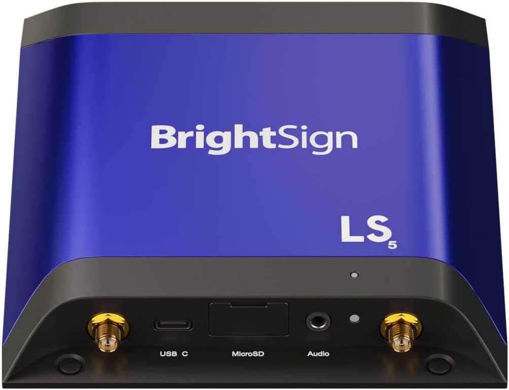 BrightSign LS445 digital signage media player, 4K UHD, HTML5, Ethernet, 64 GB, for commercial displays