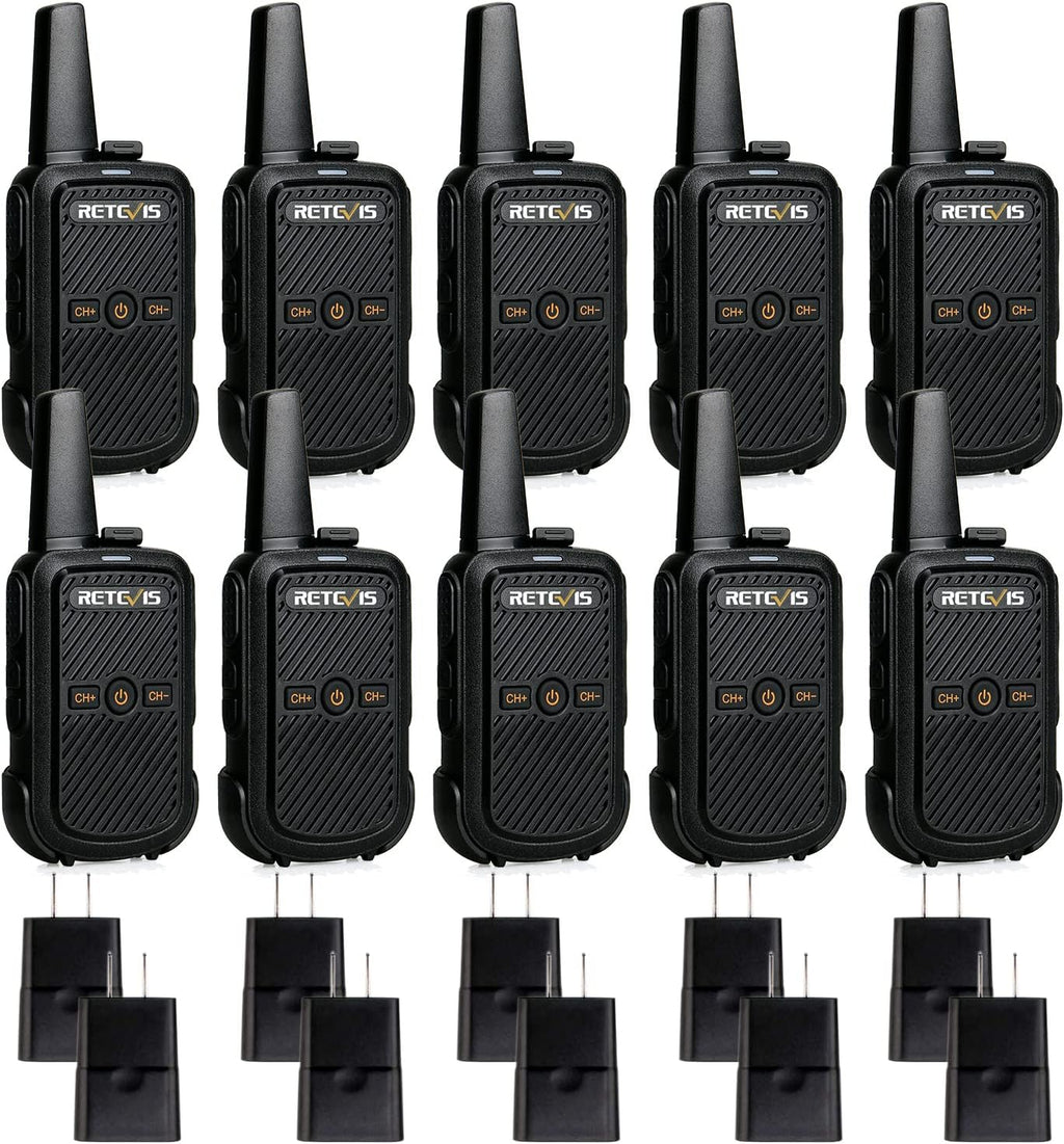 Retevis RT15 Walkie Talkies Long Range,Mini Walkie Talkie,USB Fast Charging,Rechargeable 2 Way Radios for Adults Business Education School Church Healthcare Car (10 Pack)