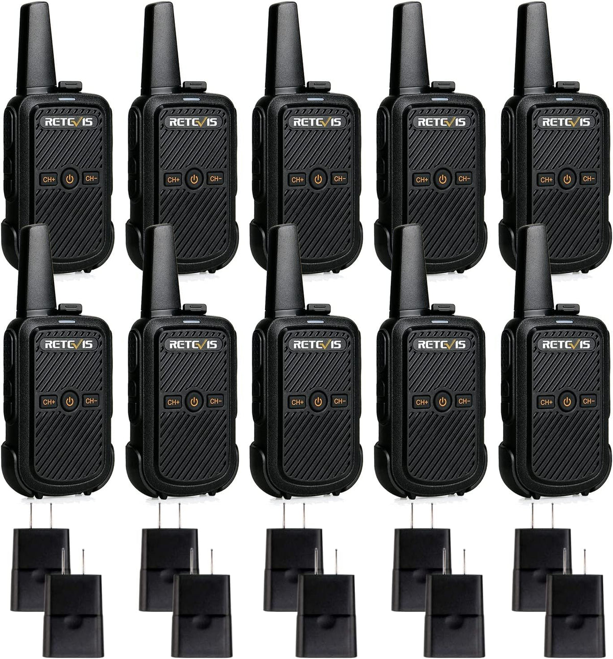 Retevis RT15 Walkie Talkies Long Range,Mini Walkie Talkie,USB Fast Charging,Rechargeable 2 Way Radios for Adults Business Education School Church Healthcare Car (10 Pack)