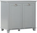 HOMCOM Dual Tilt Out Laundry Hamper Cabinet, Bathroom Storage Cabinet with 2-Compartment Hamper, Modern Bathroom Floor Cabinet for Washroom, Gray