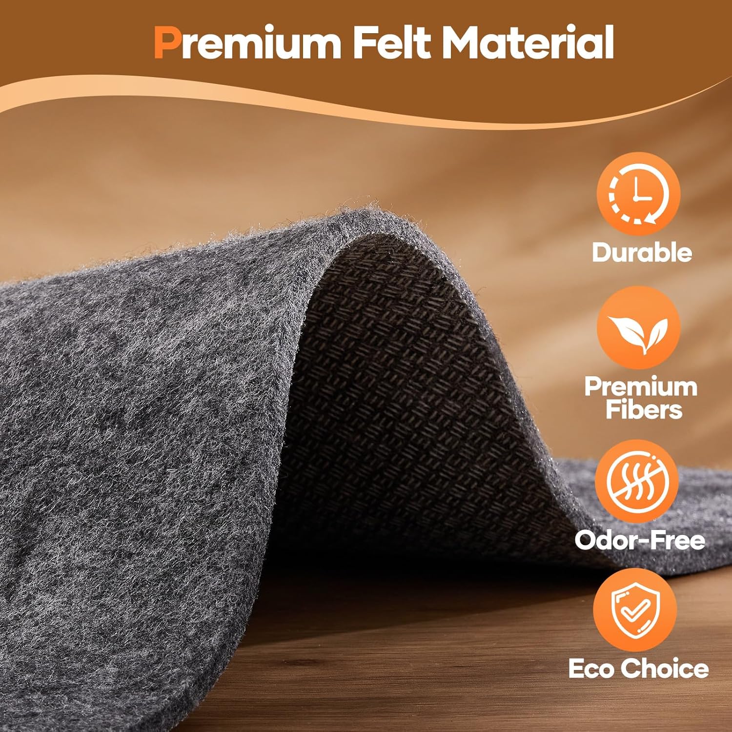 Veken Non Slip Cushioned Rug Pad Gripper 9 x 12 Ft, Felt and Silicone Backing, 1/4 inch Thick Carpet Liner for Hardwood Floors and Finishes, Under Area Rugs Anti Skid Mat, Keep Rugs Safe and in Place