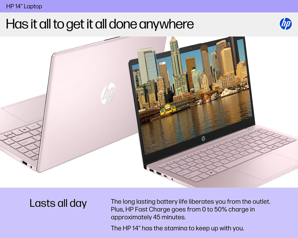 HP Laptop 2026 Edition with Copilot AI, 32GB RAM, 1TB SSD + 128GB UFS, Intel Processor, Long Battery Life, Lightweight, 1 Year Office 365, Windows 11 Home S for Students & Office, Type-C HUB, Pink