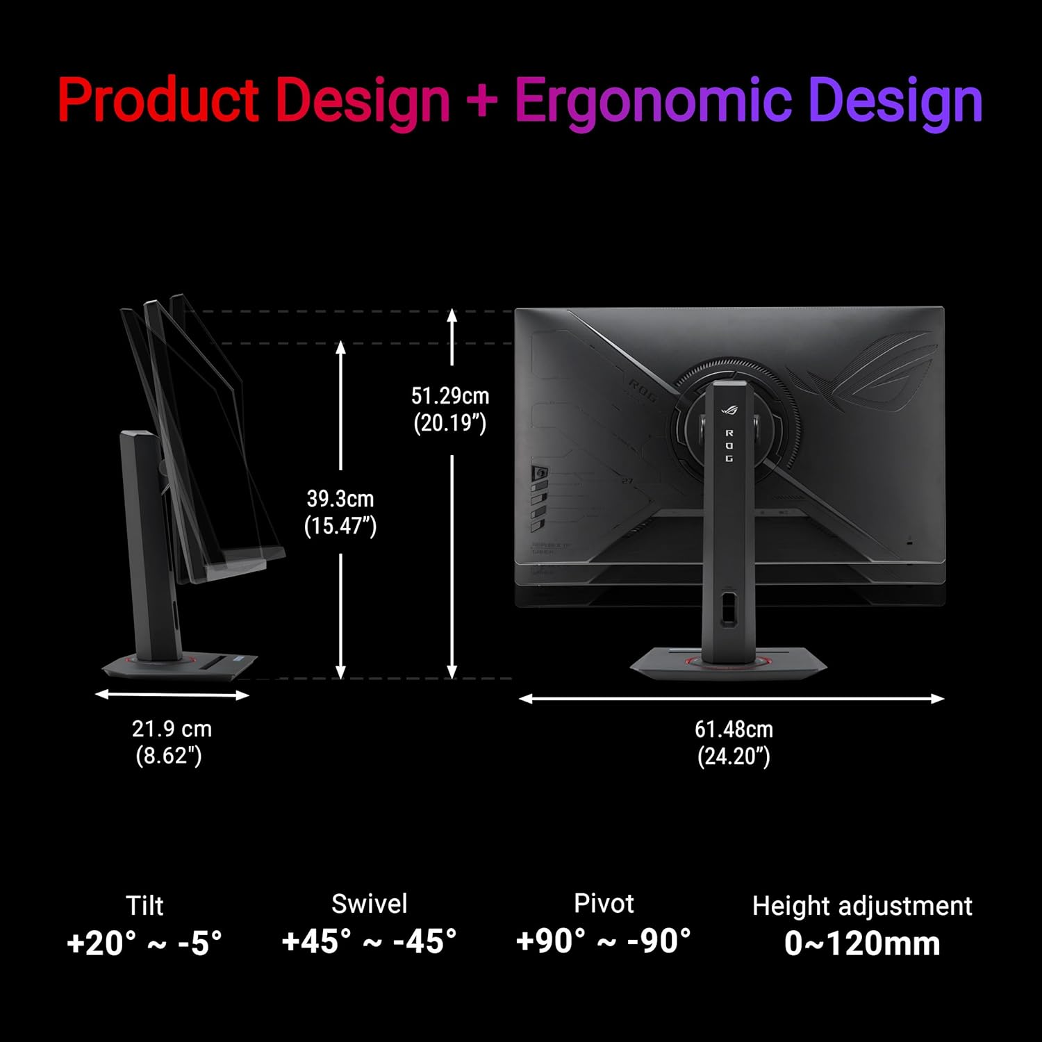 ASUS ROG Strix 27” 1440P USB-C HDR Gaming Monitor (XG27ACMS) – QHD (2560 x 1440), 320Hz, 0.3ms, Fast IPS, Extreme Low Motion Blur Sync, G-SYNC Compatible, DisplayWidget, Tripod Socket, 3 yr Warranty