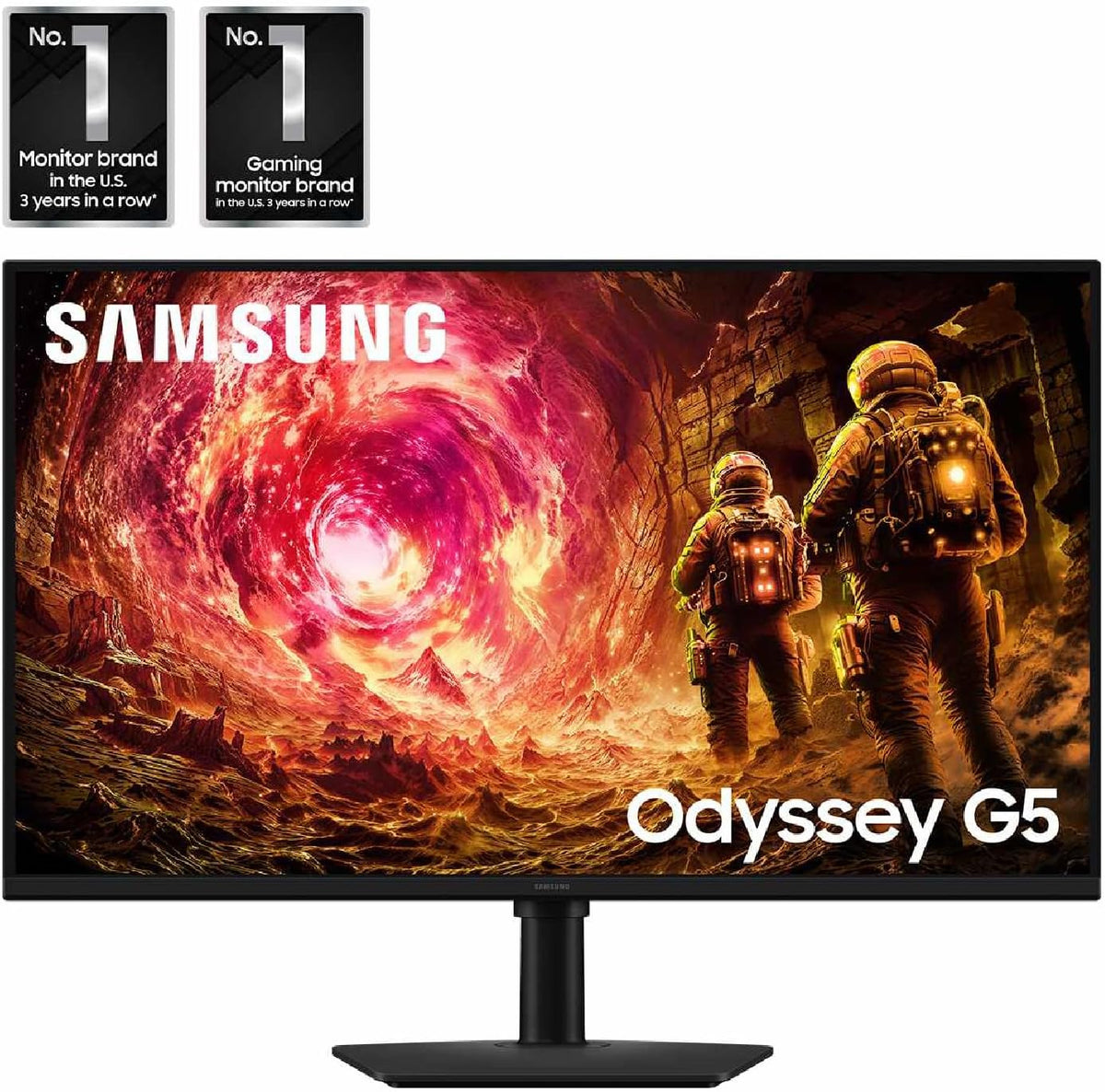 Samsung 27” Odyssey G5 G50F QHD Resolution Gaming Monitor, 180Hz Refresh Rate, Fast IPS Panel, HDR10, NVIDIA G-Sync Compatible, 1ms Response Time (GtG), AMD FreeSync™, Adjustable Stand, LS27FG502ENXZA