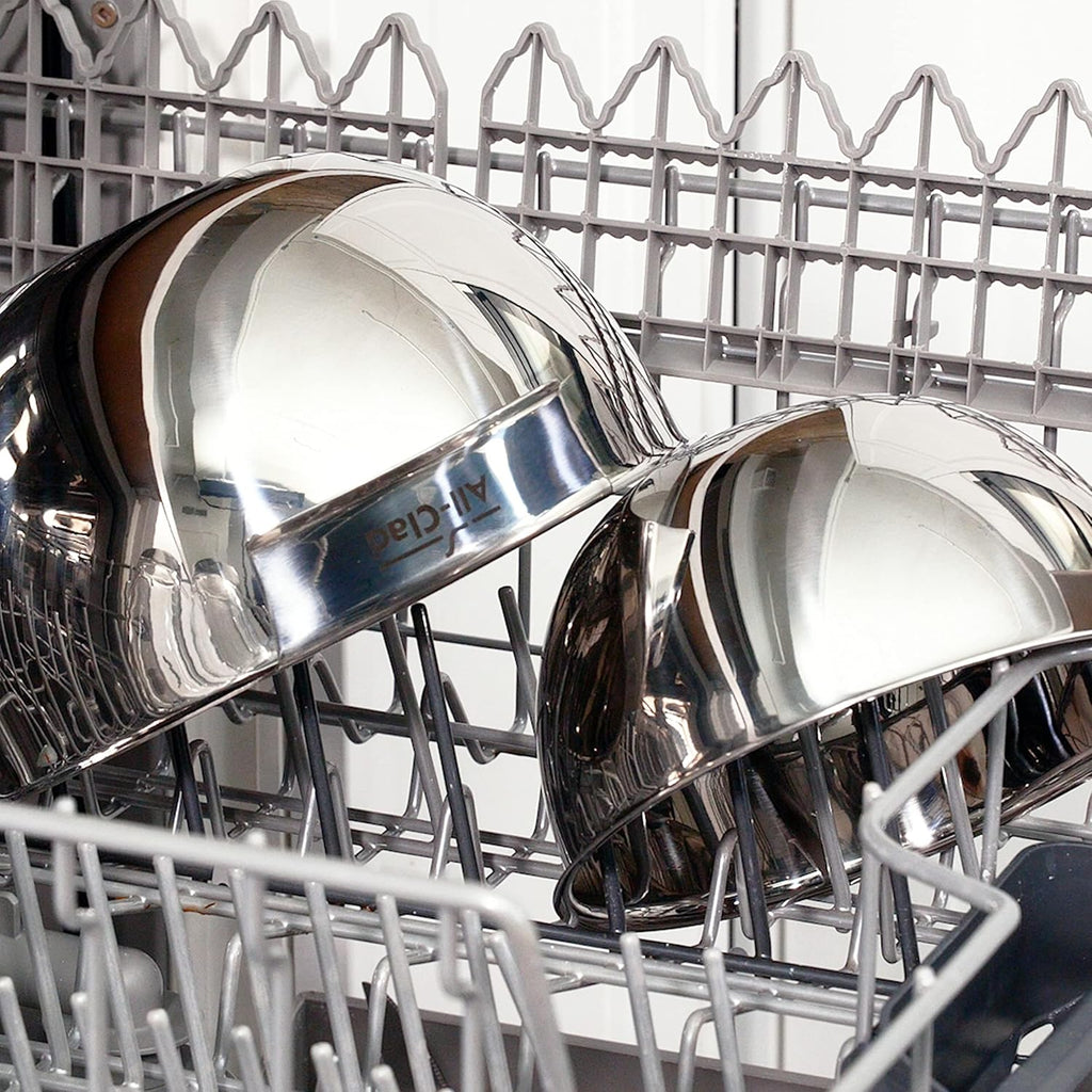 All-Clad Kitchen Accessories Stainless Steel Mixing Bowls Set 1.5, 3, 5 Quart Metal Mixing Bowls Silver