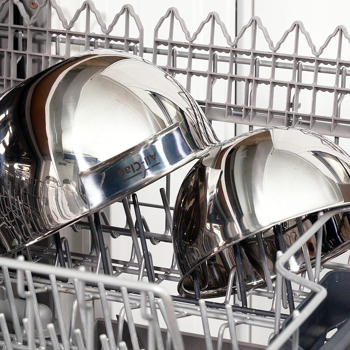 All-Clad Kitchen Accessories Stainless Steel Mixing Bowls Set 1.5, 3, 5 Quart Metal Mixing Bowls Silver