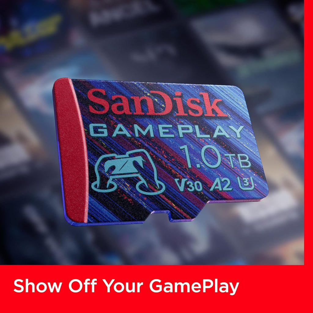 SanDisk 1TB Gameplay microSD Memory Card for Mobile Gaming - Up to 190MB/s, for Handheld Console Gaming - SDSQXAV-1T00-GN6XN (Renewed)