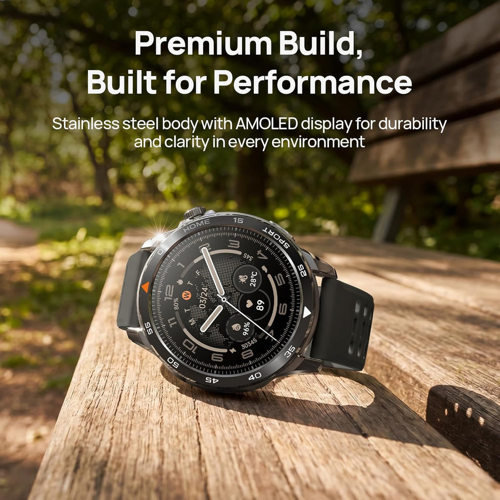 mibro GS Pro2 GPS Running Watch with Dual Band GPS, Built-in Training Plans, 1.43” AMOLED, 20-Day Battery and 150+ Workout Modes, Heart Rate and 5ATM Waterproof Smartwatch for Runner(Dark Gray)