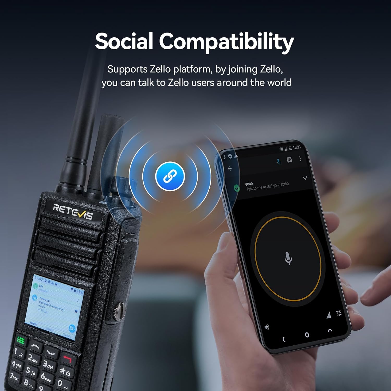 Retevis MateTalk L2 Global Walkie Talkie, Emergency POC Radio Unlimited Range, Zello,4G Dual SIM Network, GPS, IP67 Waterproof, Nationwide Two Way Radio Long Distance for Trucking, Security (1 PCS)