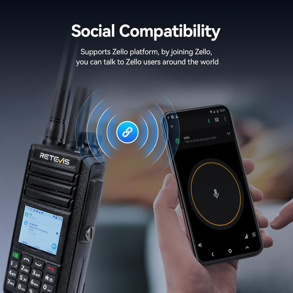 Retevis MateTalk L2 Global Walkie Talkie, Emergency POC Radio Unlimited Range, Zello,4G Dual SIM Network, GPS, IP67 Waterproof, Nationwide Two Way Radio Long Distance for Trucking, Security (1 PCS)