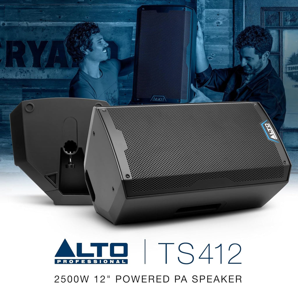 ALTO TS412 2500W 12" Powered PA Speaker with 3 Channel Mixer, Bluetooth Streaming, Wireless Loudspeaker Linking, DSP App