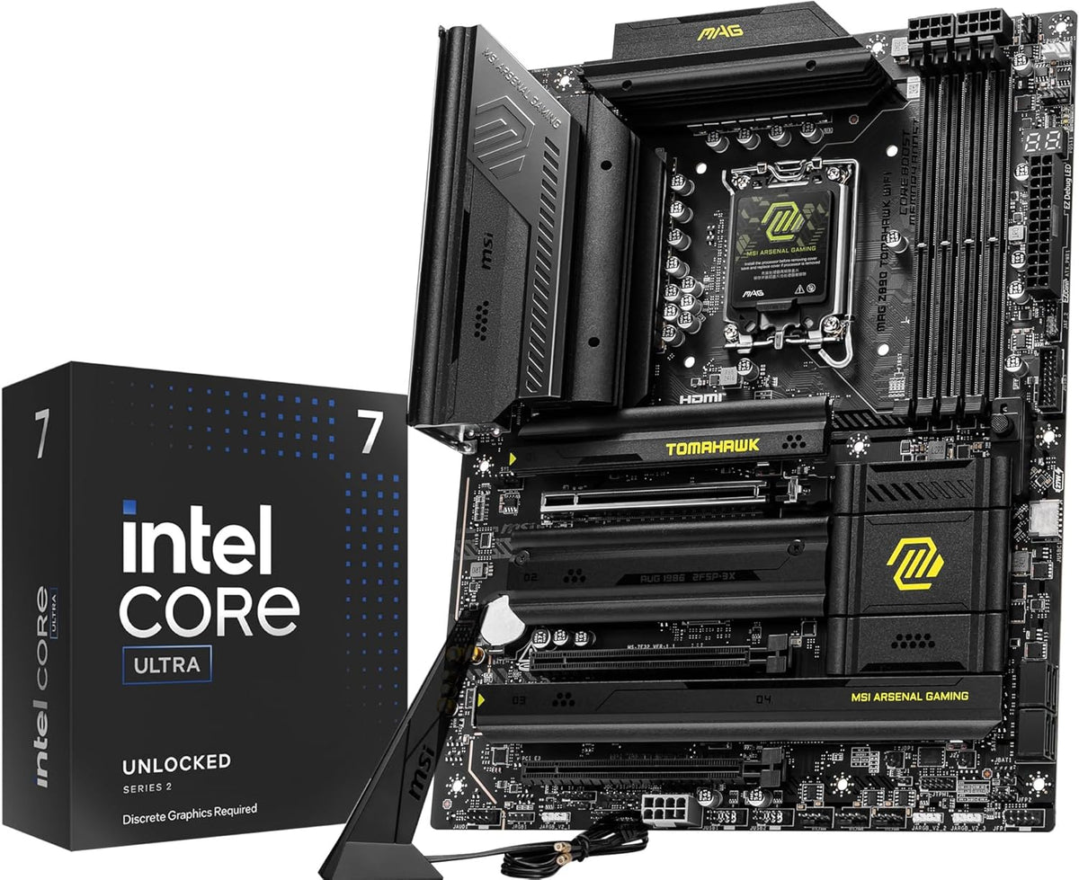Micro Center CPU Motherboard Combo - Intel Ultra 7 265KF 20-Cores Unlocked Desktop Processor with MAG Z890 Tomahawk WiFi Gaming LGA 1851 ATX Motherboard