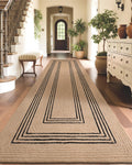 LUMI 3x8 Jute Runner Rug Non Slip for Hallway, Natural Rustic Carpet No Shedding, Farmhouse Braided Area Mat Indoor High Traffic for Living Room, Entryway, Kitchen, Laundry