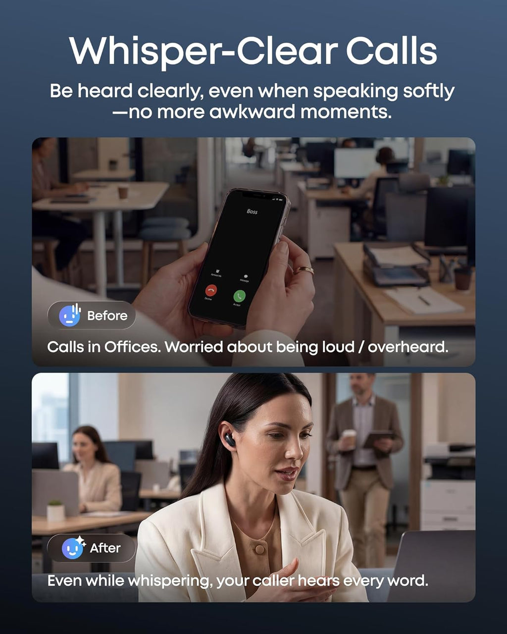 Soundcore Liberty 5 Pro,Guinness World Records-Certified Call Quality,Anker Thus™ AI Chip,Active Noise Cancelling Wireless Earbuds,Crystal-Clear Calls for Commute,Noisy Environments