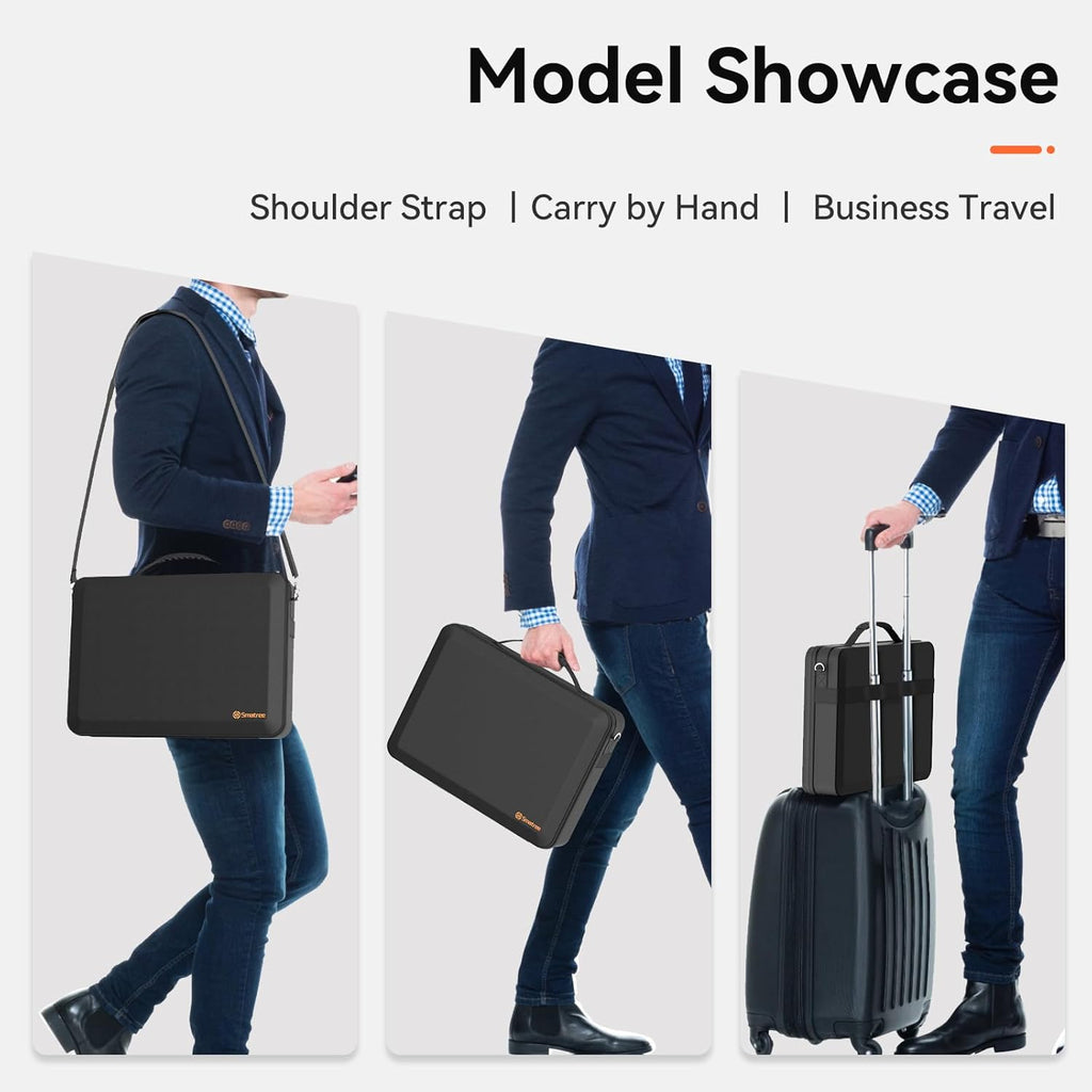 Smatree MobileBase Laptop Shoulder Sleeve for 15.3 inch Macbook Air M4 2025/M3 2024/M2 A3114, for 16 inch Macbook Pro M4 2024/M3/M2 2023 A2991 A2780 A2485, Hard Laptop Carrying Case with Stand (A485S)