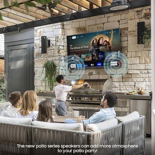 SYLVOX 43" Outdoor Smart TV with Cover, 4K Weatherproof TV for Patio & Backyard, 700-Nit Brightness, IP55 Waterproof, Partial Sun (Patio Series)
