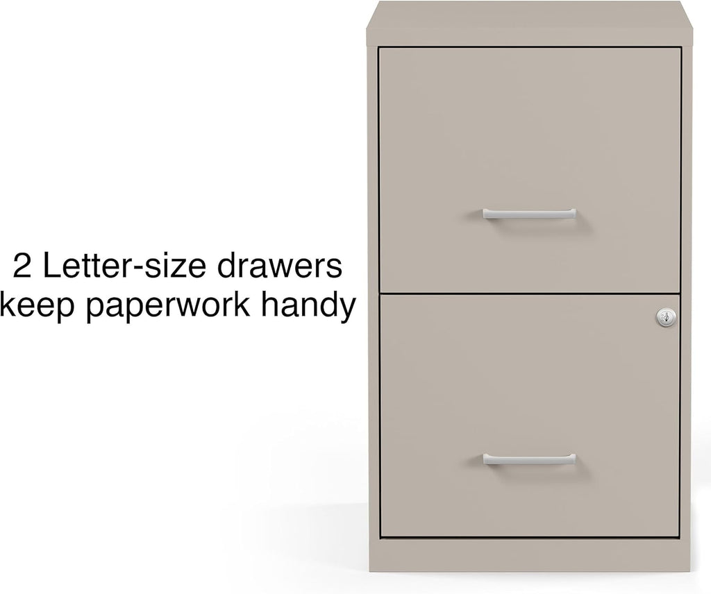 STAPLES Vertical File Cabinet for Letter/Legal Files, 2-Drawer, Letter/Legal Compatible, Locking, Putty