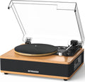 Vinyl Record Player with Built-in Speakers Bluetooth Record Player Support Bluetooth in & Out High Fidelity 3-Speed Turntable with AT-3600L Magnetic Cartridge Support RCA Output Auto Stop