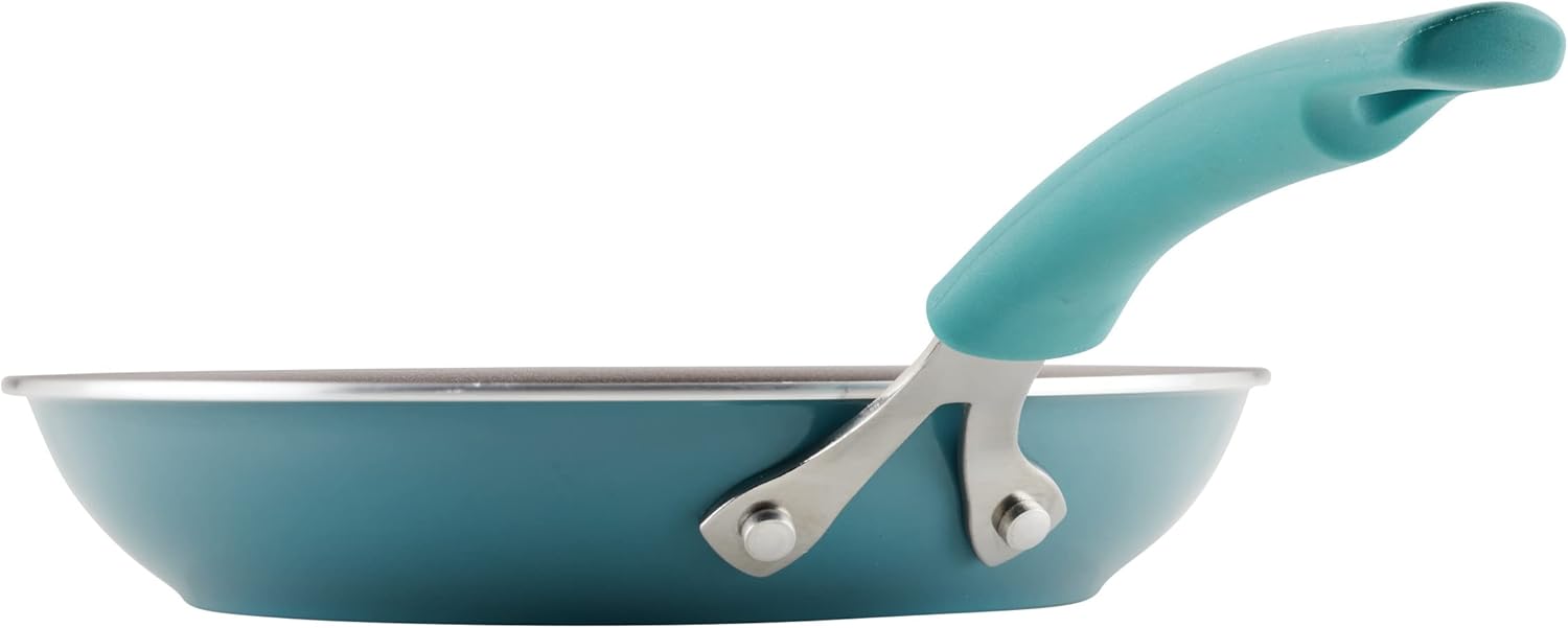 Rachael Ray Cook + Create Nonstick Cookware/Pots and Pan Set, 10 Piece, Agave Blue