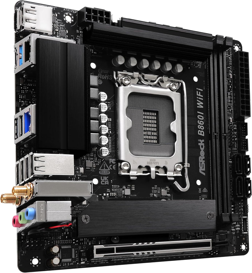 ASRock Intel Core Ultra B860 LGA1851 B860I WiFi 6E DDR5 8933 MHz 128GB M.2 Mini ITX Motherboard SATA3 6.0 Gb/s PCIe 5.0