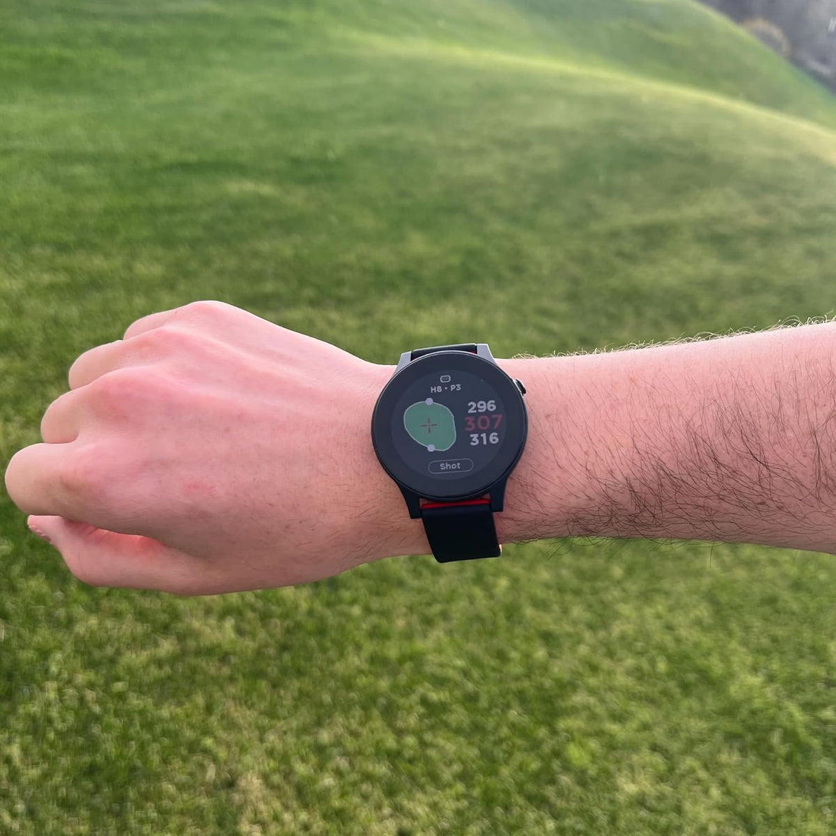 Watch+ Golf GPS Watch LCD Touchscreen, Embedded GPS, 42,000+ Courses, Dynamic Pin Positioning, Performance Tracking Gir Fairways Putts, FCB Hazard Distances, Shot Tracker, Green View, IPX7 Waterproof