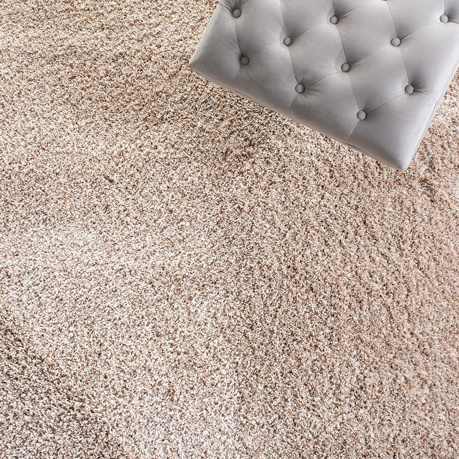 SAFAVIEH Area Rug 8x10 - California Shag Collection - Large - Beige, Non-Shedding & Easy to Clean, Ultra Plush Thick Pile, Ideal for Living Room, Bedroom, Dining Space (SG151-1313)