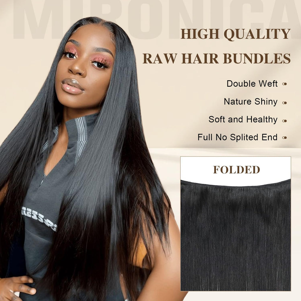 12A Human Hair Bundles 22 24 26 28 Inch Straight 4 Bundles Human Hair 100% Unprocessed Brazilian Remy Virgin Hair Extensions Raw Quick Weave Sew In Straight Hair Extensions