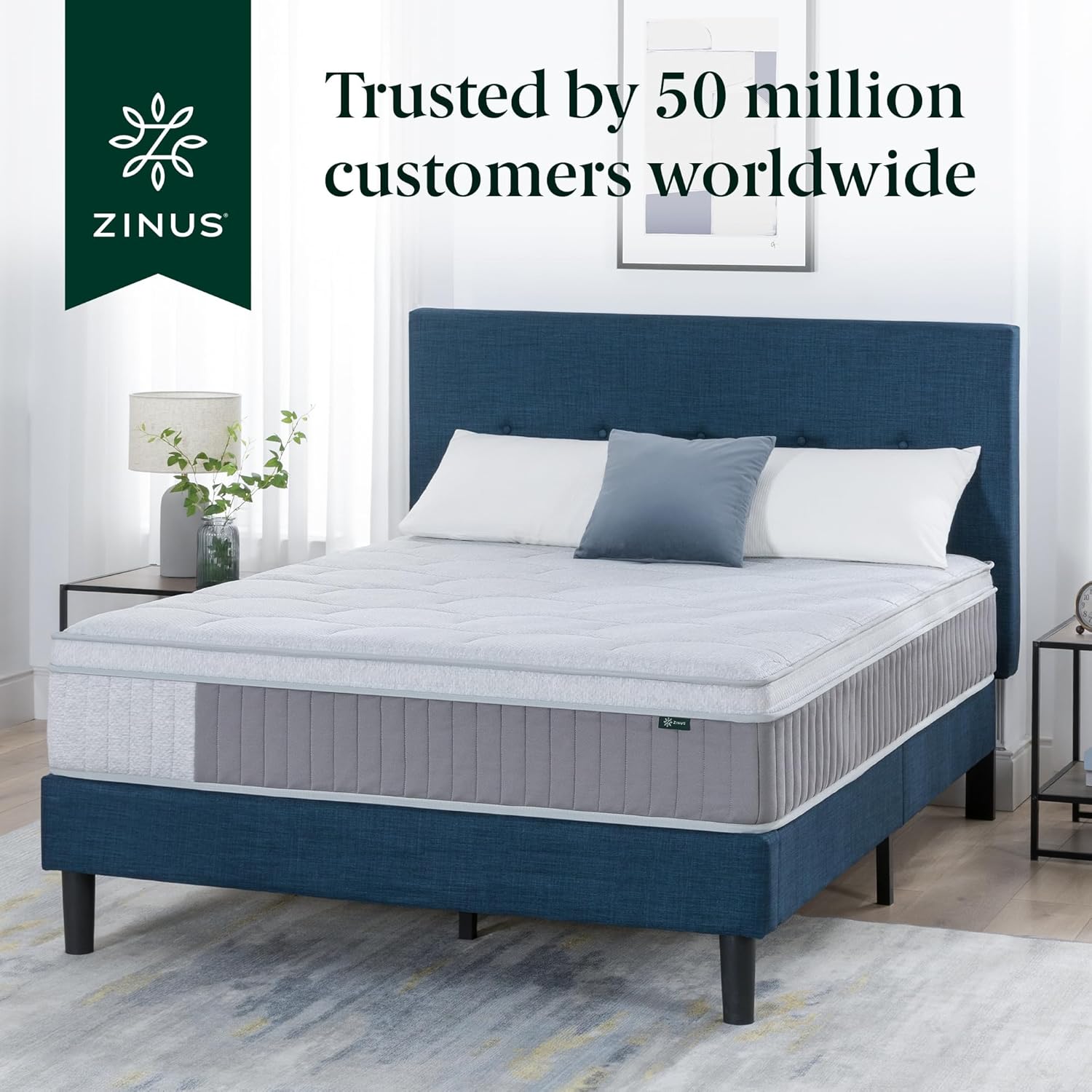 Zinus Cool Support 12 Inch Hybrid Mattress, Cooling Gel Memory Foam, Heavy Duty Individually Wrapped Coils, Soothing Pressure Relief, Medium Firm Feel, CertiPUR-US Certified, Full