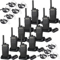 Retevis RB26 2 Way Radios Long Range,Work Walkie Talkie with Earpiece Bulk,21-Hours,USB-C,GMRS Repeater Capable,Flashlight,Business Two-Way Radios Rechargeable for Adults School Church Retail(10 Pack)