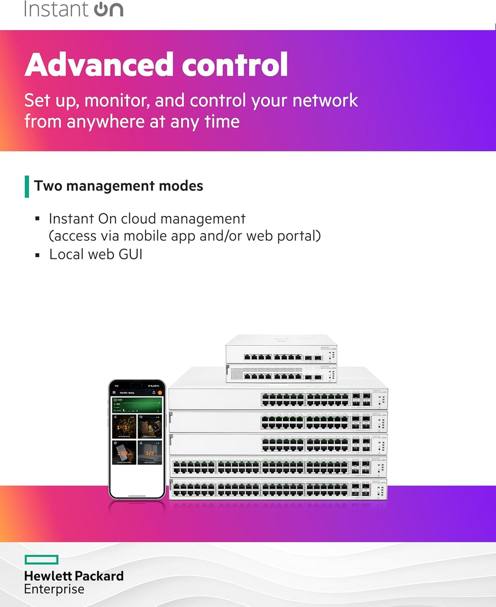 HPE Networking Instant On Switch Series 1930 24-Port Gb Smart-Managed Layer 2+ Ethernet Switch with PoE | 24x 1G | 4X SFP+ | 24x CL4 PoE 370W | US Cord (JL684B#ABA)