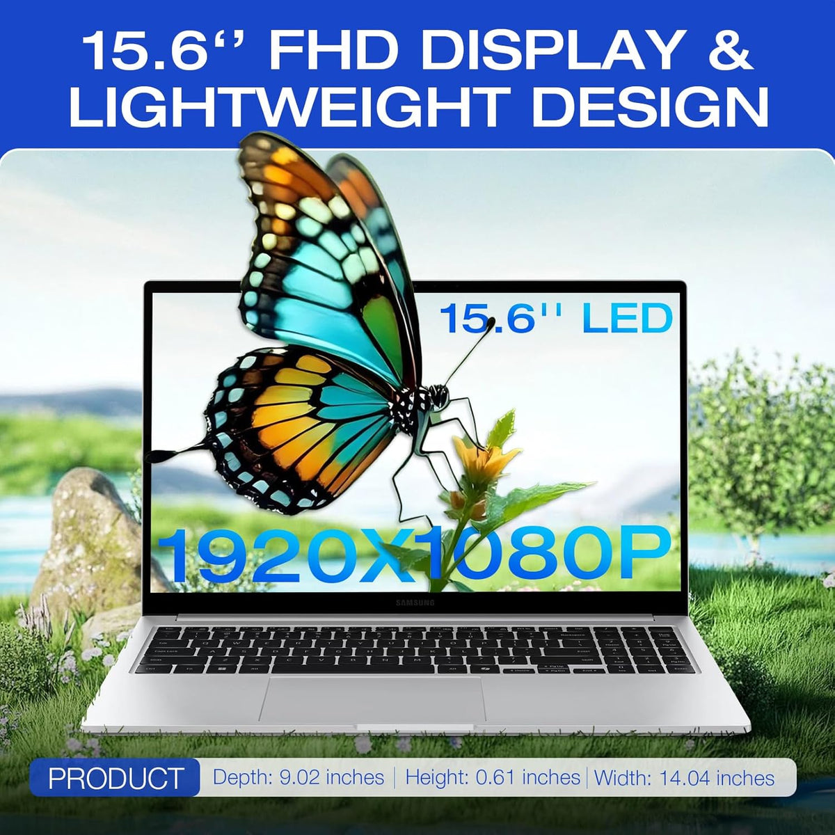 Samsung 15.6 Laptop Computer, Intel 10-Core 7 150U, Win11 Pro, Free Office 365 for The Web, 16GB RAM, 512GB SSD, 256GB SD Card, Backlit KB, 15.6" FHD Anti-Glare Display, Fingerprint