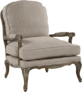 Lexicon Parlier Show Wood Accent Chair - Mid Century Modern Chair for Living Room, Traditional French Country Style, Padded Arms, Reversible Cushion, Solid Wood Frame, Arrives Assembled, Neutral