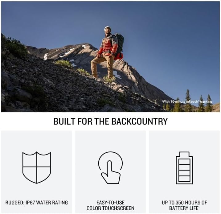 Garmin inReach Mini 3 Plus Rugged Global Satellite Communicator, Touchscreen Texting, Photo & Voice Messaging, Emergency SOS Messages & Battery Up to 350 Hours w/ Wearable4U Power Car/Wall Bundle
