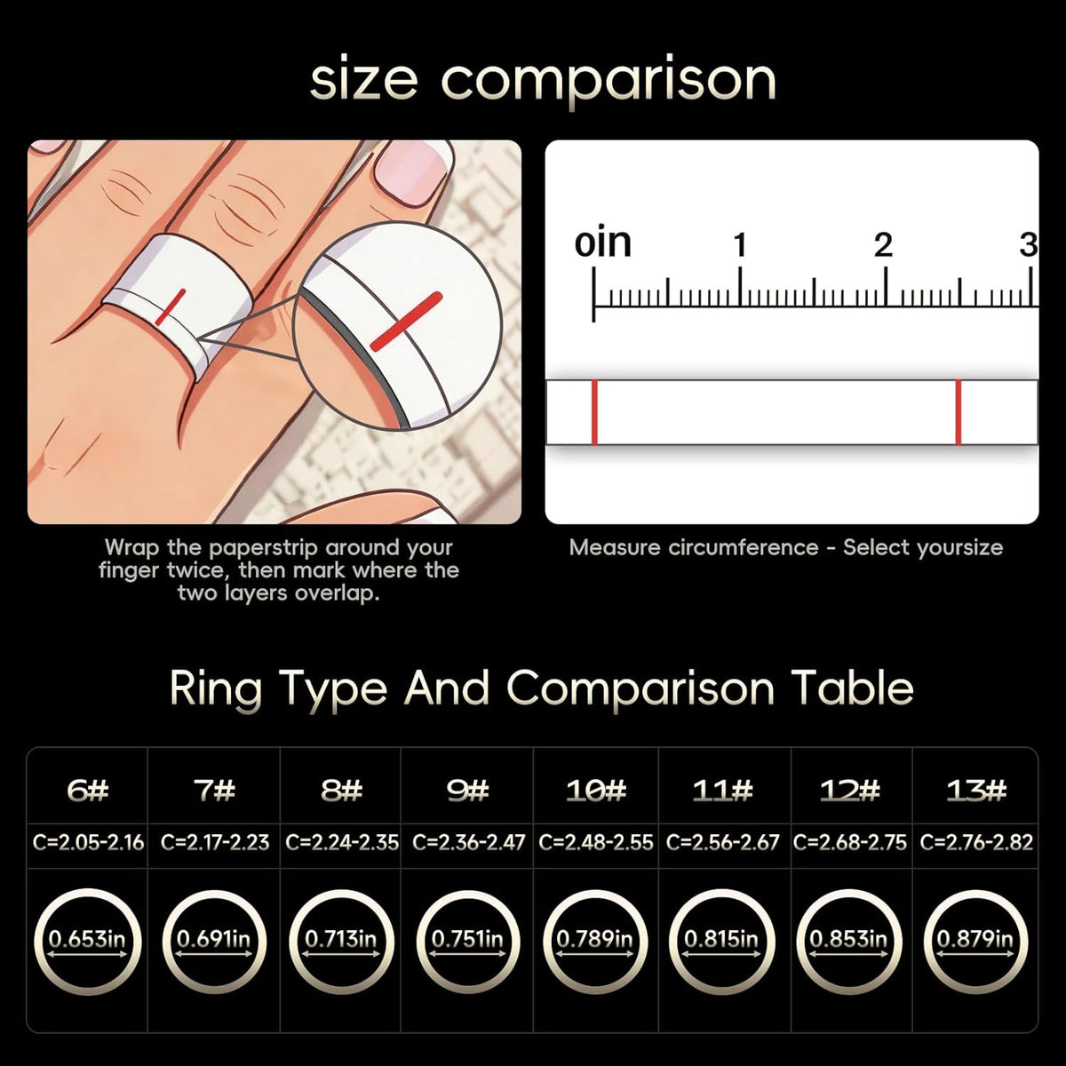 RQZ Smart Ring for Women Men, Fitness Tracker with Heart Rate Tracking, Sleep Tracking, Step Counter, Vibration Alert, 5ATM Waterproof, iOS Android Compatible, Gold Size 9