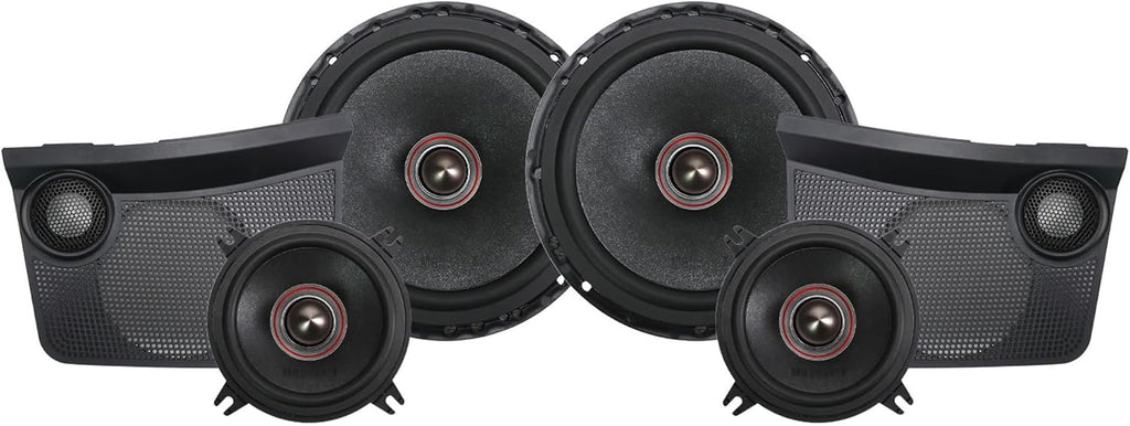 MB Quart Front Dash 3-Way Component Speakers Upgrade Kit for 21-24 Ford Bronco, Tuned Audio Package with 1" Dome Tweeters, 4" and 6.5" Midbass Drivers