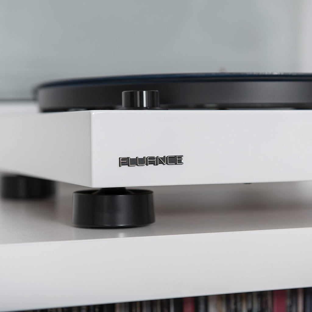 Fluance RT81 Turntable with AT95E Cartridge, Belt Drive, Built-in Preamp, Adjustable Counterweight - Piano White