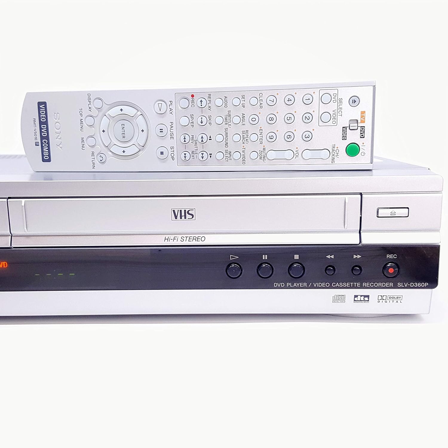 Sony SLV-D360P DVD Player / Video Cassette Recorder Combination 4-Head Hi-Fi VHS Player / CD Player W/ Progressive Scan, DTS Digital Out. (Renewed)