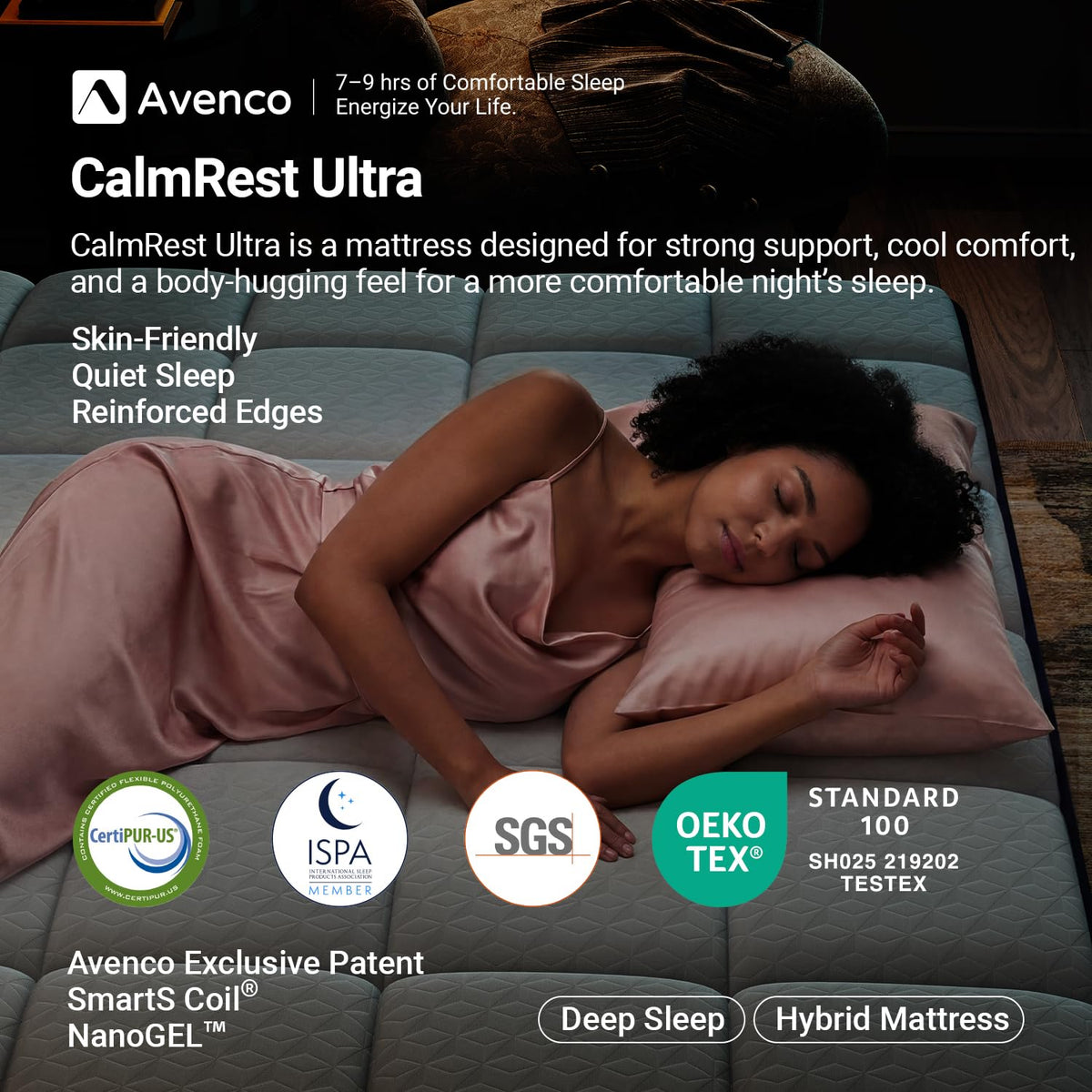 Avenco 14 Inch Queen Mattress, Queen Hybrid Mattress with Gel Infused Memory Foam and Smarts Coil Pocket Spring, Spinal Alignment & Pressure Relief, Mattresses in a Box, CertiPUR-US Certified