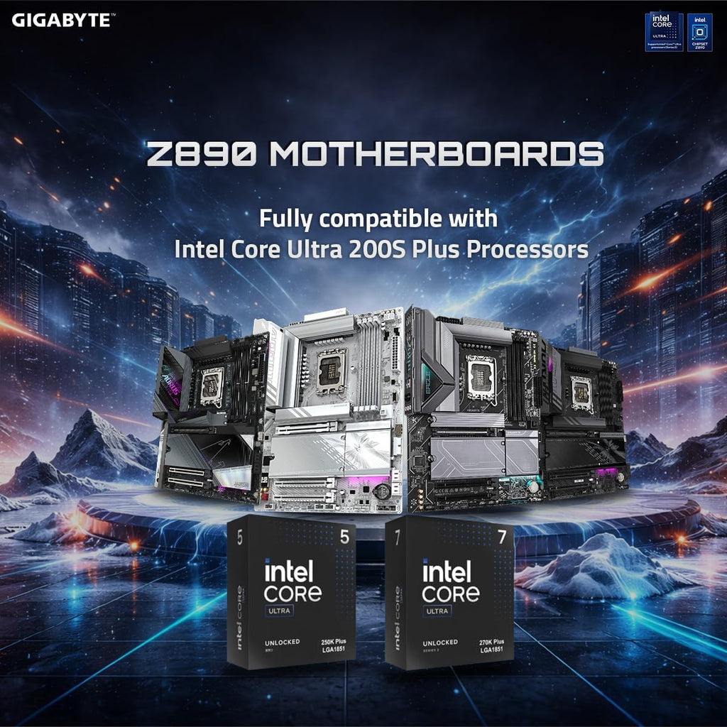 GIGABYTE Z890 Gaming X WIFI7 Intel Core Ultra (Series 2) LGA 1851 Motherboard, ATX, DDR5, 4X M.2, PCIe 5.0, USB4, WIFI7, 2.5GbE LAN, EZ-Latch