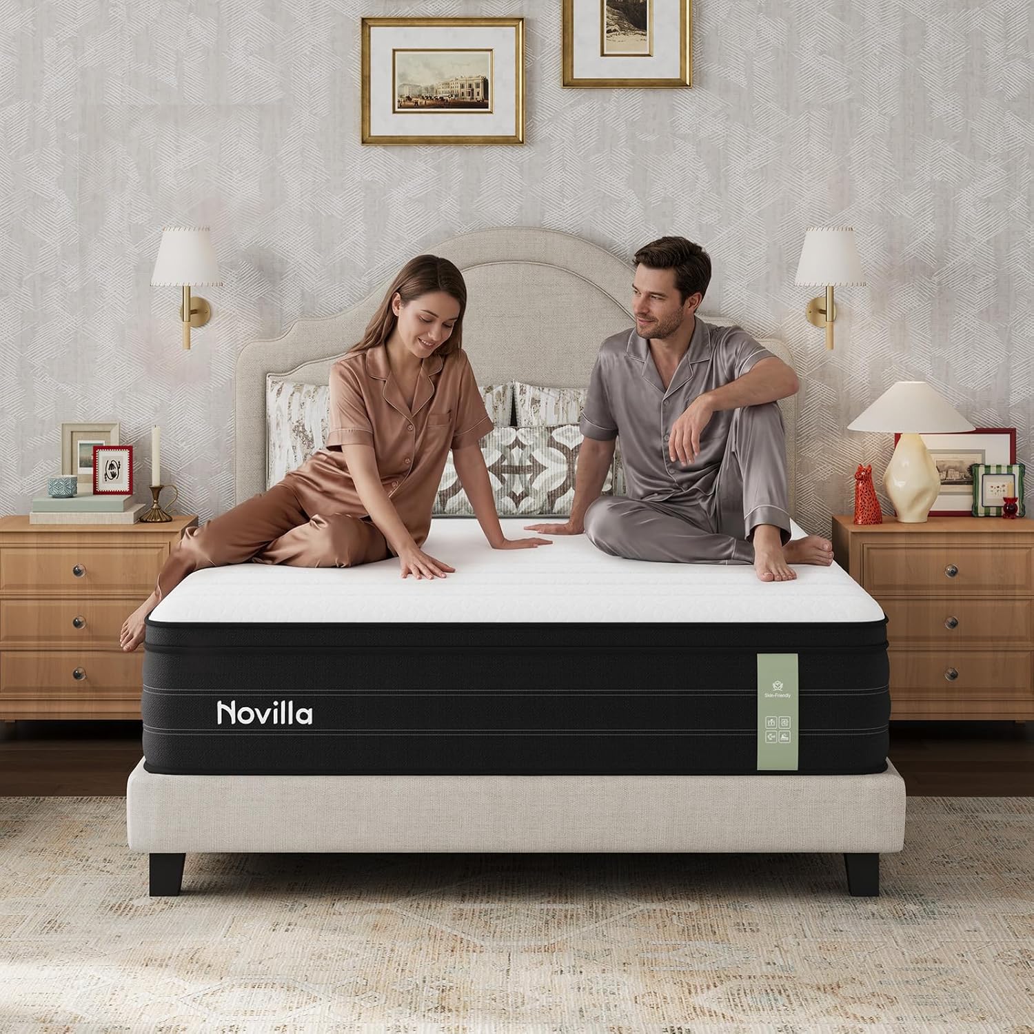 Novilla Queen Mattress in a Box, 10 Inch Cooling Hybrid Mattress with Upgraded Pocketed Coils & Gel Memory Foam, Enhanced Support, Motion Isolation, Pressure Relief, CertiPUR-US