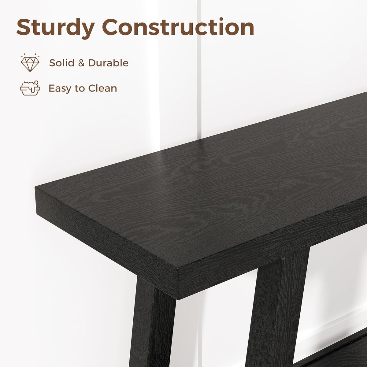 GarveeHome 70.87" Extra Long Console Table, Narrow Sofa Table Behind Couch, Black Entryway Table for Hallway Living Room Foyer, Farmhouse Accent Skinny Table, Black, 70.87" L x 14.02" W