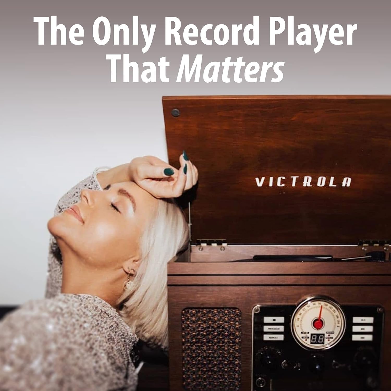 Victrola Hawthorne – 3-Speed (33 1/3, 45, 78 RPM) Bluetooth Record Player with CD, Cassette, FM Radio, & Built-in Stereo Speakers, RCA Out & Aux in, Wireless Music Streaming (Espresso)