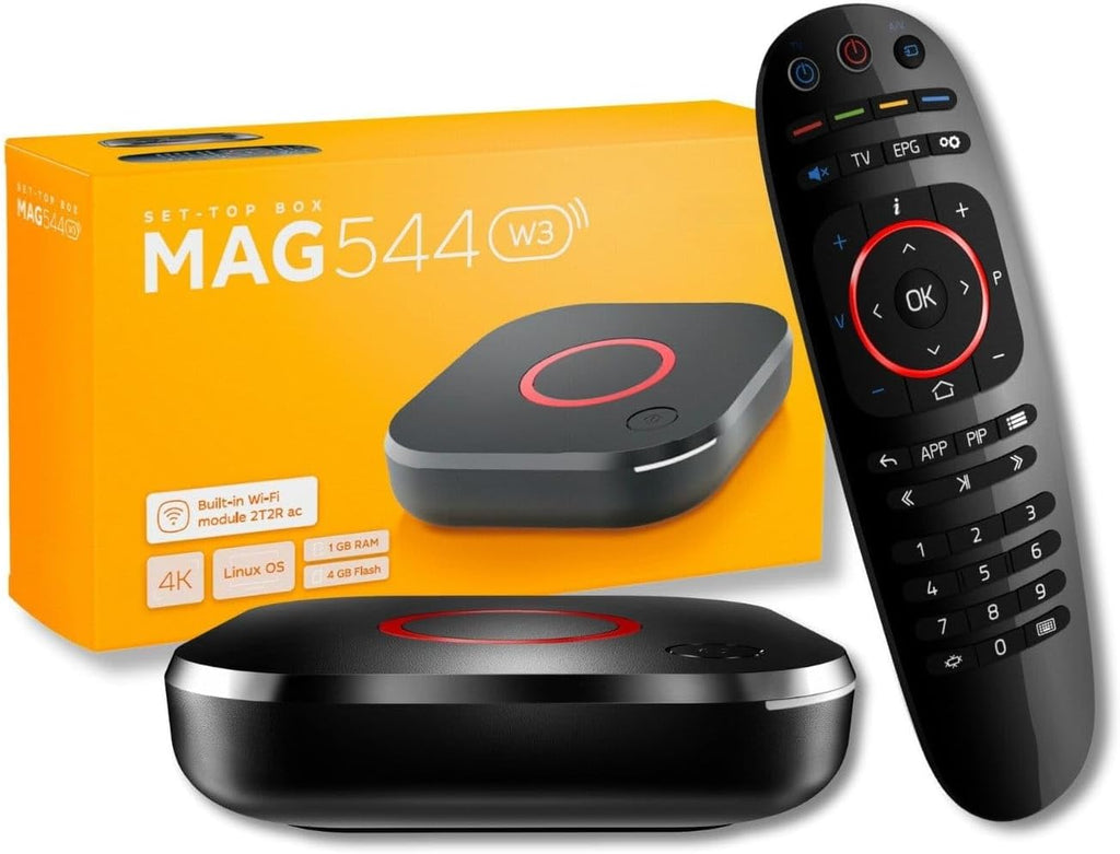 Raxxio MAG544w3 Set-Top Box – 4K HDR Streaming Media Player, 4K HDR Output, Amlogic S905Y4, Linux 4.9, Dual-Band Wi-Fi, HDMI Cable, Remote - Hardware Device Only