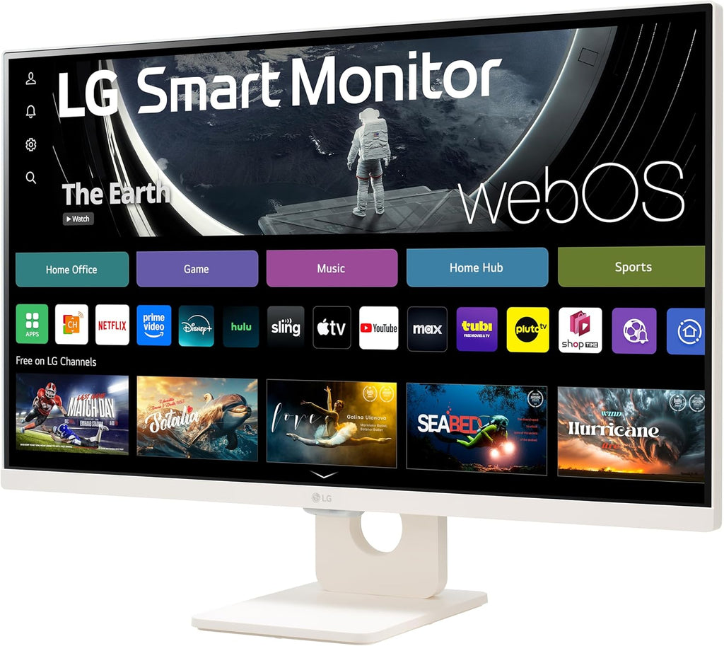 LG 27U511SA-W 27-Inch Smart Full HD (1920 x 1080) IPS Computer Monitor, 100Hz, Built-in Speaker, Airplay, Bluetooth, Screen Share, Flicker Safe, Reader Mode, Remote Control, HDMI, Tilt Stand, White