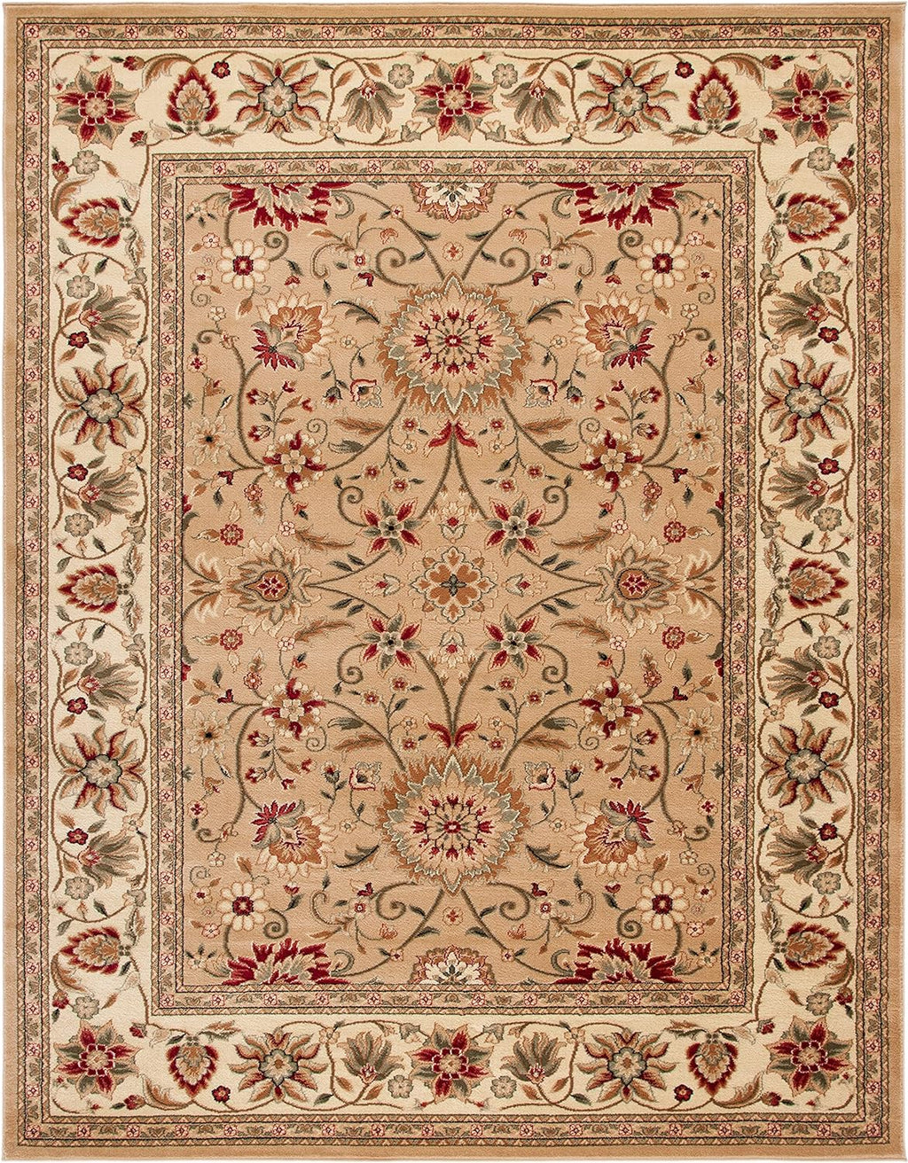 SAFAVIEH Lyndhurst Collection Area Rug - 8' x 10', Beige & Ivory, Traditional Oriental Design, Non-Shedding & Easy Care, Ideal for High Traffic Areas in Living Room, Bedroom (LNH212D)