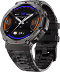 Outdoor GPS Smartwatch, 1.43" AMOLED Display, Titanium Alloy, 5ATM Waterproof, 22-Day Battery, 170+ Sport Modes, Compass, Heart Rate/SpO2/Stress/Sleep Monitor, for Android iOS Men Women (Camo Gray)