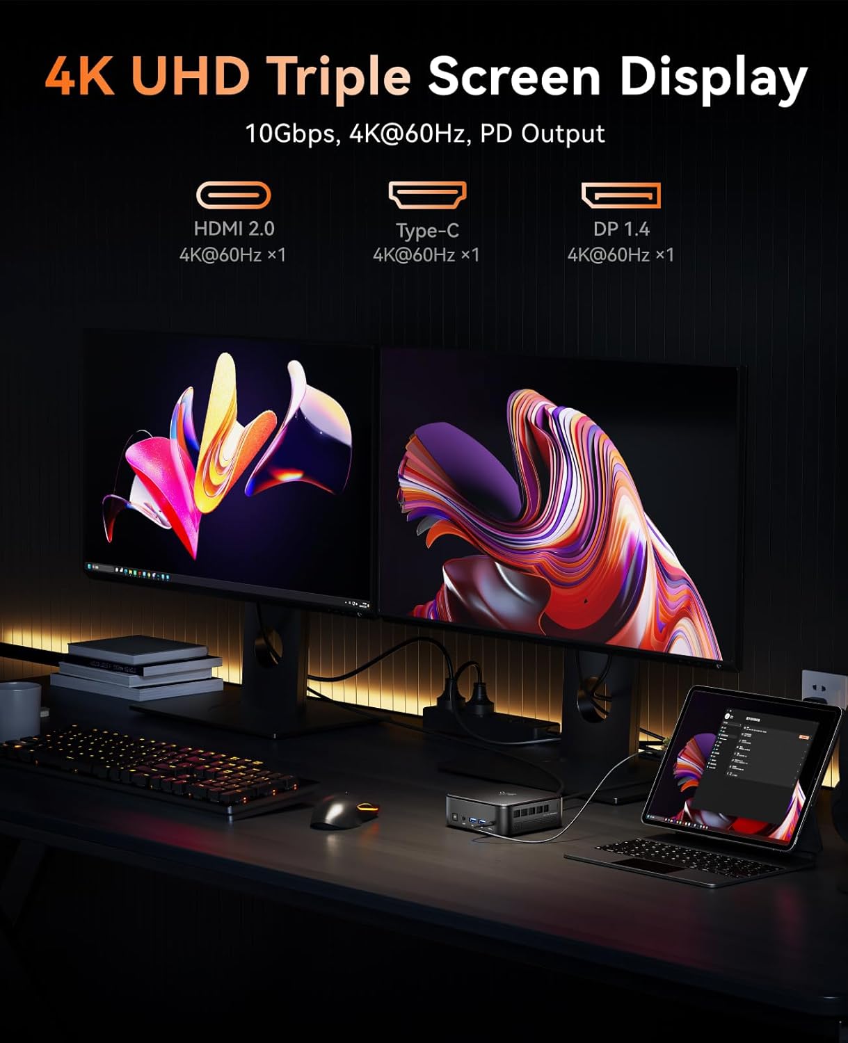 KAMRUI E3B Mini PC with AMD Ryzen 5 7430U (Beat 5500U, up to 4.3GHz), 16GB DDR4 512GB M.2 SSD Mini Computer, Mini Gaming PC with USB Type-C Supports Triple 4K Display, WiFi 6, BT 5.2